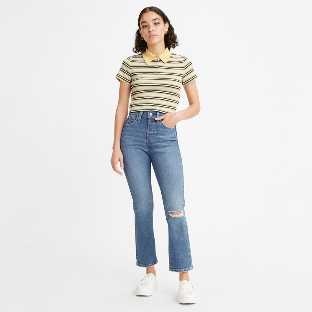 Levi’s Women’s Wedgie Straight Fit Jeans Medium Blue Wash Fallstar - Picture 4 of 14